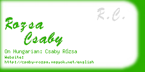 rozsa csaby business card