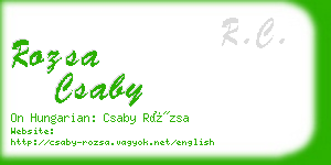 rozsa csaby business card